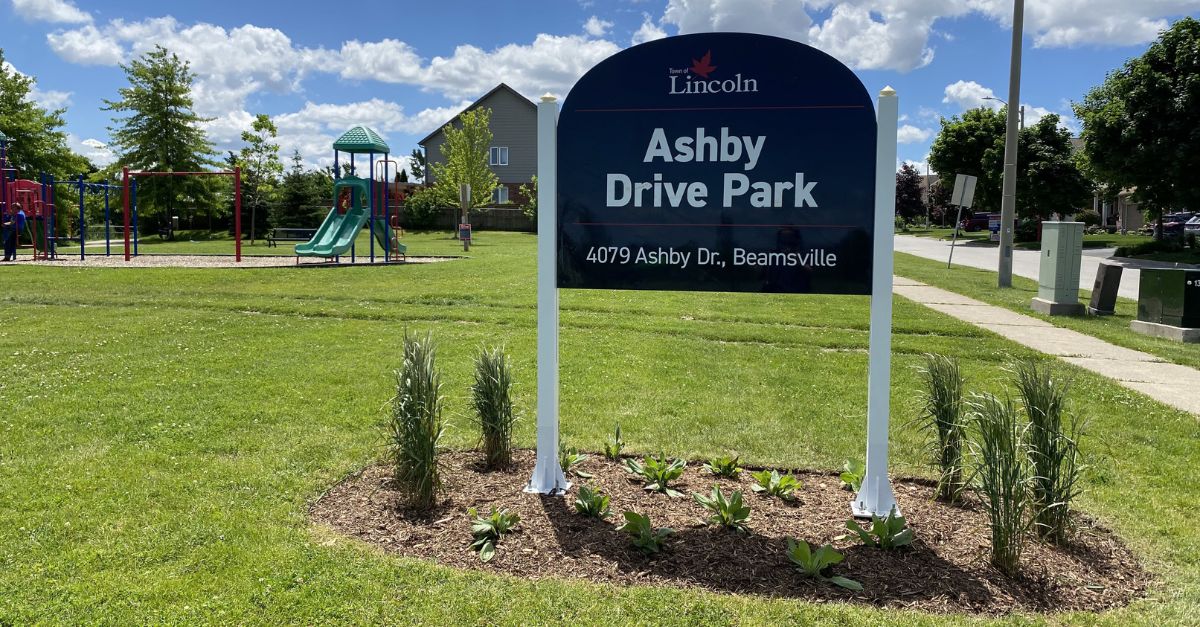 Vineland Ashby Drive Park Sign